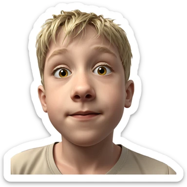 blonde boy portrait in focus sticker