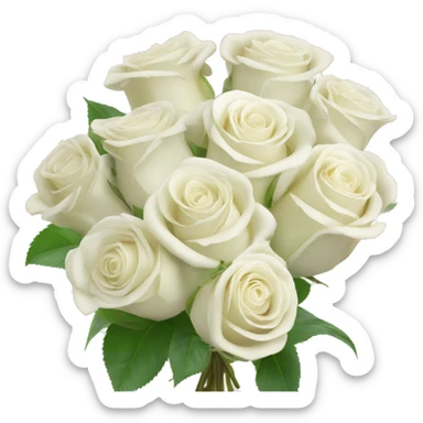 Boquet of white roses sticker