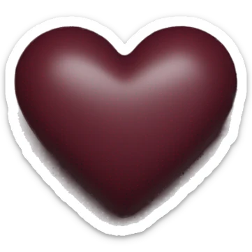 A dark maroon color heart sticker