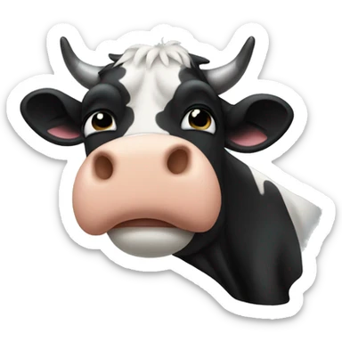 black cow facepalm sticker