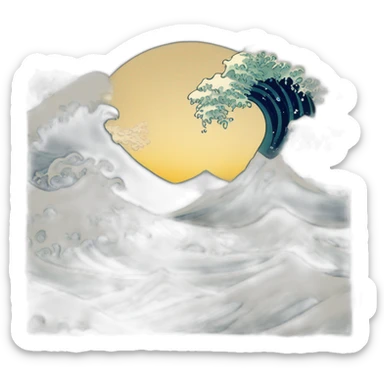 large wave of kanagawa sticker
