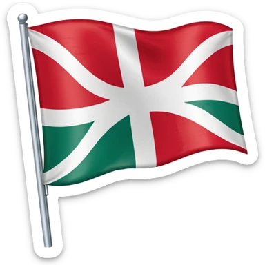Una bandera del pais basko el rojo en forma de x y una cruz blanca el fondo rojo sticker