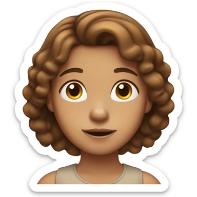 Dreamy girl with brown hair long sticker