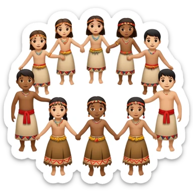 tribals dancing holding each others hands together dancing in a circle sticker