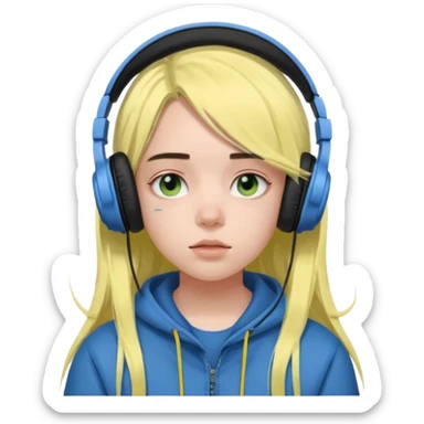 Girl listening to Billie eilish  sticker