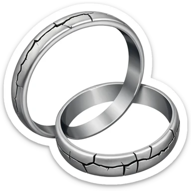 Broken wedding ring  into two parts  sticker