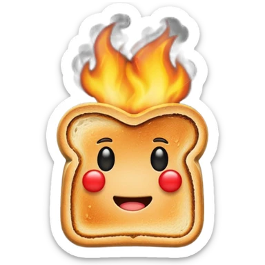 burning toast sticker