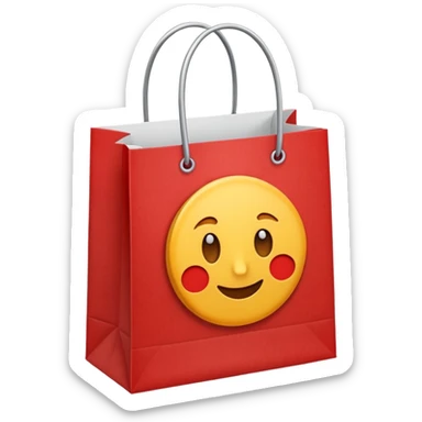 shopping bag red sticker