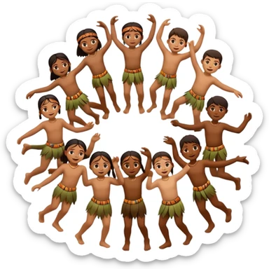 tribals dancing holding each others hands together dancing in a circle sticker