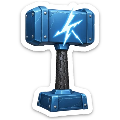 Thor's hammer with lightning infused sticker