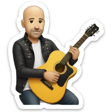 Bald Man with guitar sticker