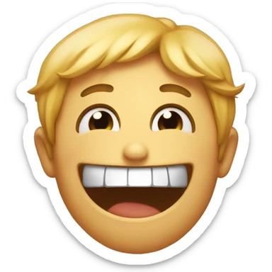 Emoji happy sobbing but trying not to laugh sticker