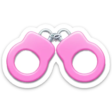 fuzzy pink handcuffs sticker