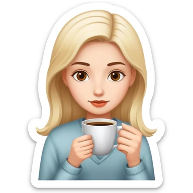 девушка с чашкой кофе sticker