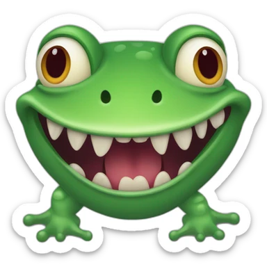 grenouille avec dents de vampire sticker