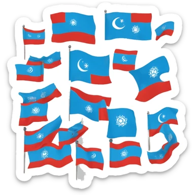 make me a flag of the uyghur people sticker