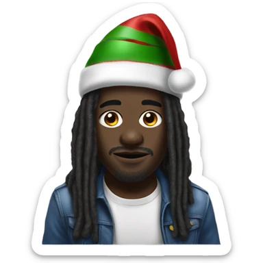 Wale with a christmas hat  sticker