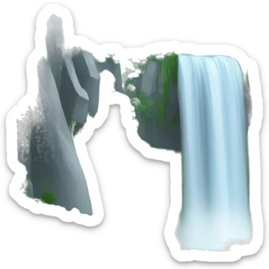waterfall and mountain sticker