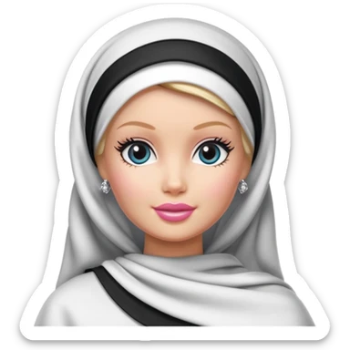 Barbie with black headscarf sticker