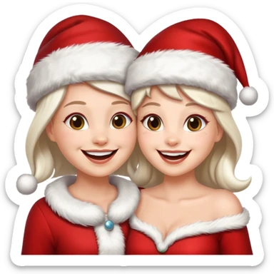 Make an emoji of a couple but as Santa Claws and female Santa Claws sticker