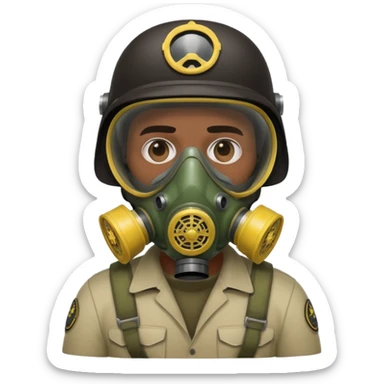pablo escobar wearing a gas mask sticker