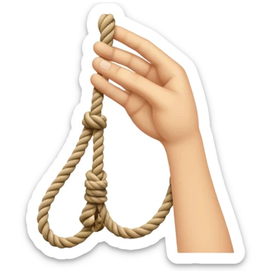 hand letting go a rope fall sticker