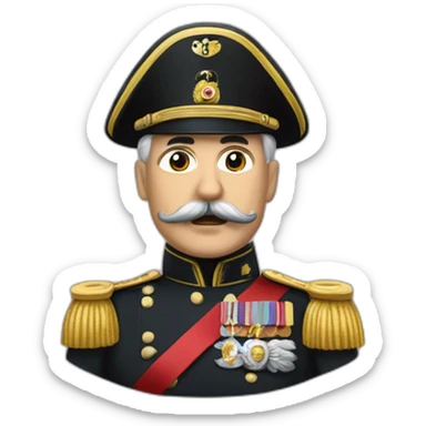 General des armées allemandes avec moustache noir sticker