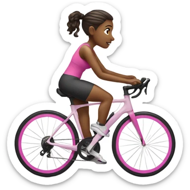 Woman in bike gym wearing pink  sticker