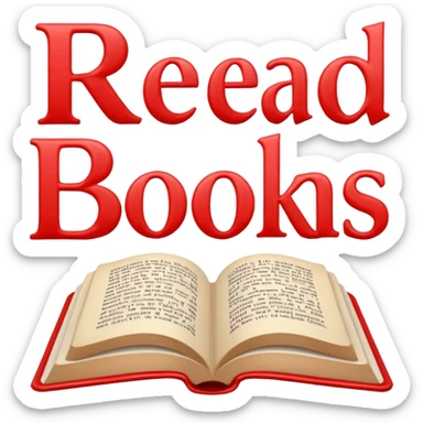 the text in red letters is "read books" sticker