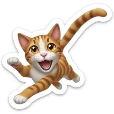 jumping cat sticker