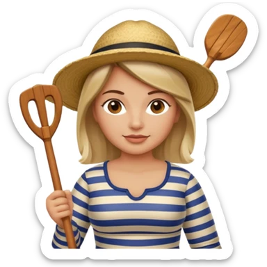 venice gondolier woman fat sticker