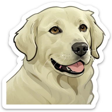 English cream golden retriever on a boat  sticker