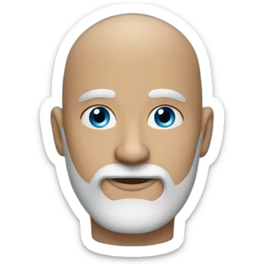 Sexy bald man with a three-day beard with blue eyes. sticker