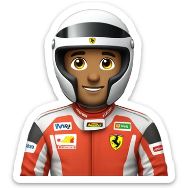 ferrari male racecar driver with full helmet sticker