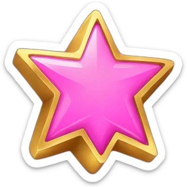 Golden ingot with a pink star  sticker