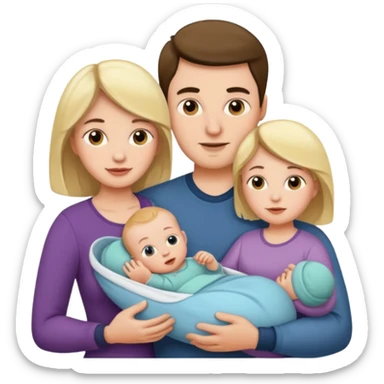 husband wife baby sticker