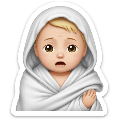 a baby swaddled crying sticker
