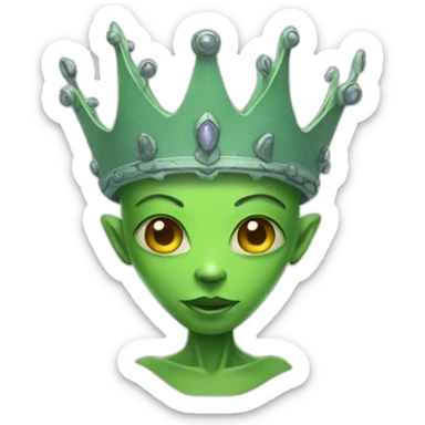 Crowned Alien sticker