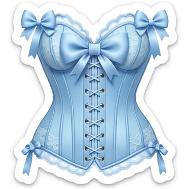 pastel blue lace corset with bows sticker