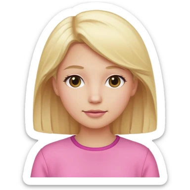 blonder hair with pink outfit  sticker