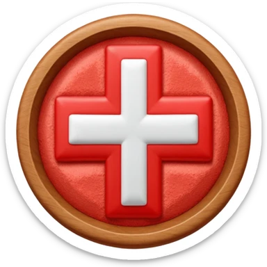 red cross icon on sugar powder sticker