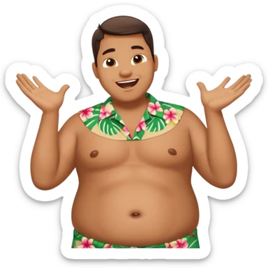 guy slapping his fat belly and he is in glee sticker