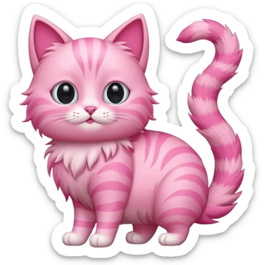 cute pink cat, full body. difererent body shape. sticker
