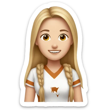 White girl wearing Texas longhorns  sticker