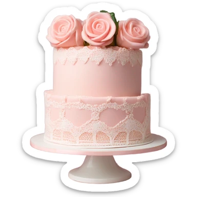 vintage valentine’s day cake sticker