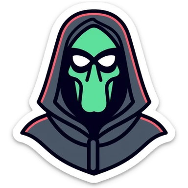 Squid Game front man with black mask and coat sticker