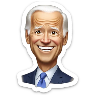 joe biden smiling tong out sticker