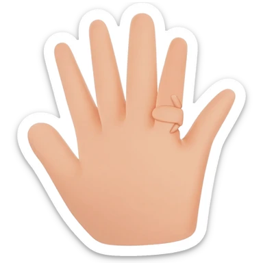Hand with 5 fingers with middle fingers half fold sticker