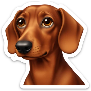 Red dachshund sticker