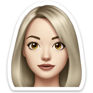 emma stone with black hair sticker